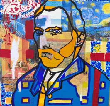 Pintura titulada "Portrait de Van Gogh" por Artedelph, Obra de arte original, Acrílico