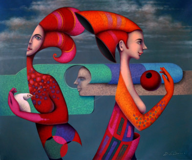Pintura titulada "Siluetas femeninas" por Delabarra, Obra de arte original, Oleo