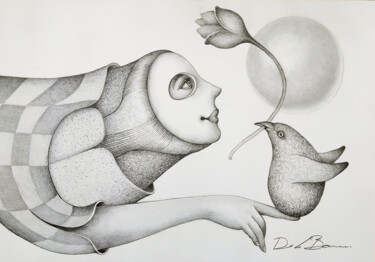 Dessin intitulée "De la serie volador…" par Delabarra, Œuvre d'art originale, Graphite