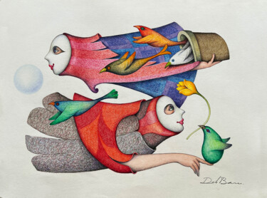 Σχέδιο με τίτλο "De la serie volador…" από Delabarra, Αυθεντικά έργα τέχνης, Μολύβι