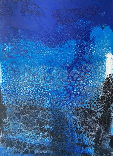 Картина под названием "Deep ocean" - Elena Dobkin, Подлинное произведение искусства, Акрил Установлен на Деревянная рама для…