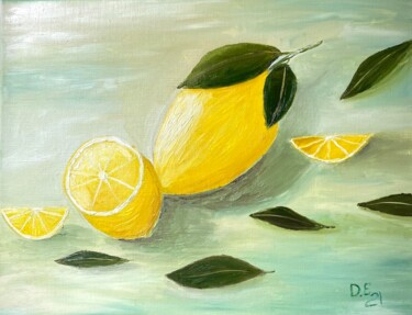 Картина под названием "Vitamin C" - Elena Dobkin, Подлинное произведение искусства, Масло Установлен на Деревянная рама для…