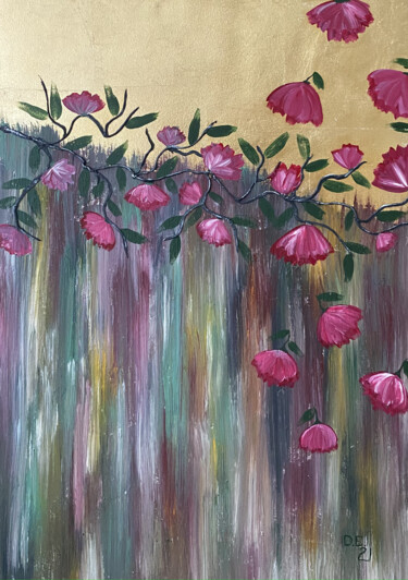 Peinture intitulée "Sakura bloom" par Elena Dobkin, Œuvre d'art originale, Acrylique Monté sur Châssis en bois