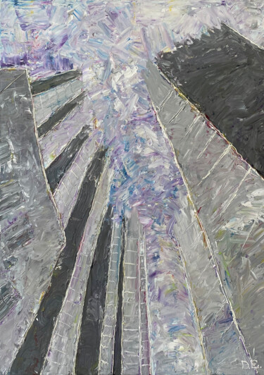Malerei mit dem Titel "Skyscrapers" von Elena Dobkin, Original-Kunstwerk, Öl
