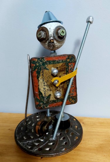 Sculpture titled "CLOWN TRISTE" by Catherine Delaforge (KTY95), Original Artwork, Metals