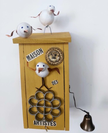 Sculpture titled "MAISON DES ARTISTES" by Catherine Delaforge (KTY95), Original Artwork, Wood