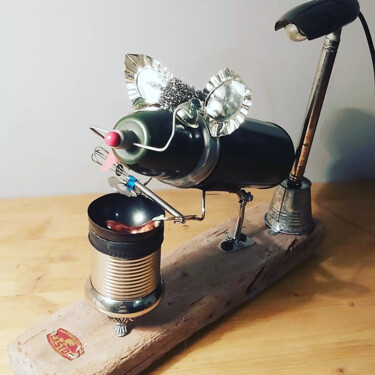 Sculpture titled "Lampe RATATOUILLE !" by Catherine Delaforge (KTY95), Original Artwork, Wood
