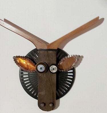 Sculpture titled "CERF CERF OUVRE MOI…" by Catherine Delaforge (KTY95), Original Artwork, Wood