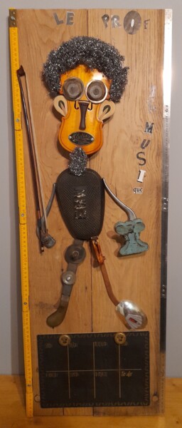 Sculpture titled "LE PROF DE MUSIQUE !" by Catherine Delaforge (KTY95), Original Artwork, Wood