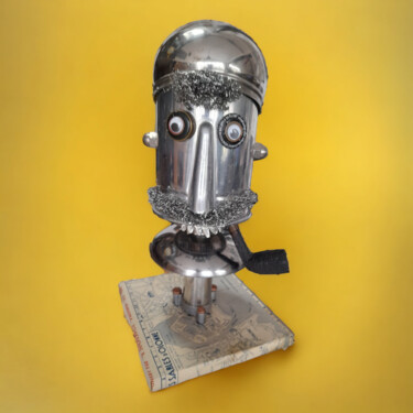 Escultura titulada "LE VIEUX A LA PIPE" por Catherine Delaforge (KTY95), Obra de arte original, Aluminio