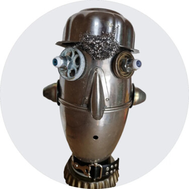 "ROBOT 2" başlıklı Heykel Catherine Delaforge (KTY95) tarafından, Orijinal sanat, Metaller