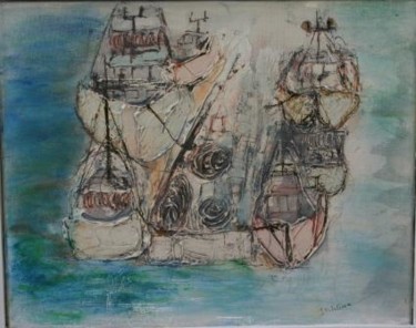 Painting titled "IMPRESSION DE PECHE" by Joel Delafosse, Original Artwork