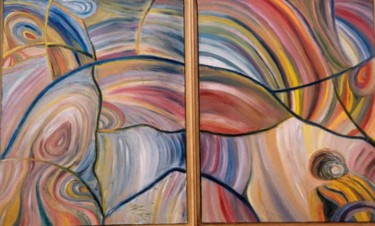 Peinture intitulée "diptyque du sillon" par Joel Delafosse, Œuvre d'art originale