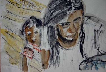 Картина под названием "L'ENFANT AU HAMAC" - Joel Delafosse, Подлинное произведение искусства