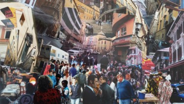 Collages intitulée "Centre ville" par Sy-Mo-Vi, Œuvre d'art originale