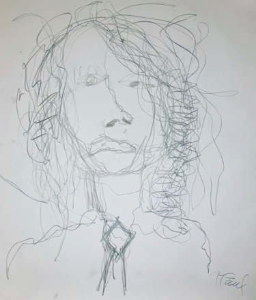 Drawing titled "« Self Portrait S »" by Ppaul, Original Artwork, Pencil