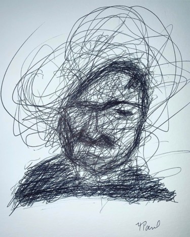 Dessin intitulée "« Grandpa »" par Ppaul, Œuvre d'art originale, Stylo à bille