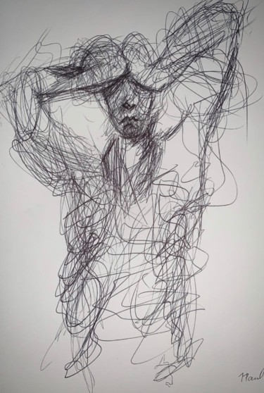 Рисунок под названием "« Wake up! »" - Πpaul, Подлинное произведение искусства, Шариковая ручка