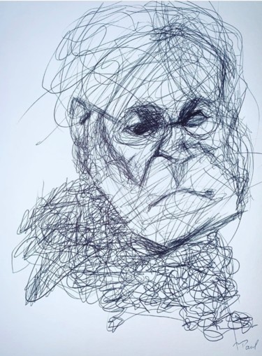 Drawing titled "« Freudy »" by Ppaul, Original Artwork, Ballpoint pen