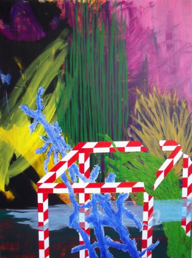 Картина под названием "inside-outside-6" - Remi Delaplace, Подлинное произведение искусства, Акрил Установлен на Деревянная…