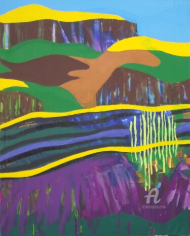 Картина под названием "Montagne" - Remi Delaplace, Подлинное произведение искусства, Акрил Установлен на Деревянная рама для…