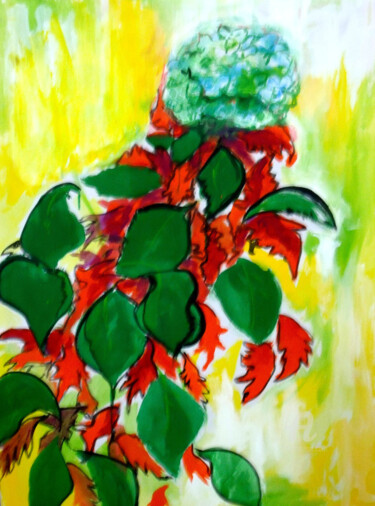 Картина под названием "Garden" - Remi Delaplace, Подлинное произведение искусства, Акрил Установлен на Деревянная рама для н…