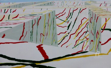Картина под названием "Le pas-sage" - Remi Delaplace, Подлинное произведение искусства, Акрил Установлен на Деревянная рама…
