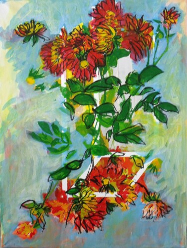 Peinture intitulée "Fleur4" par Remi Delaplace, Œuvre d'art originale, Acrylique Monté sur Châssis en bois