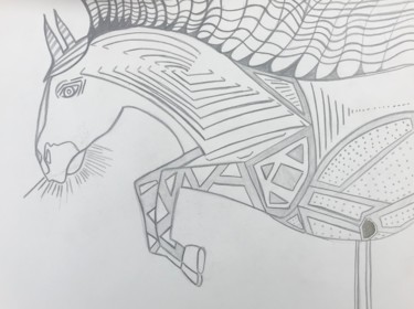 Drawing titled "Equi" by Sego, Original Artwork, Pencil