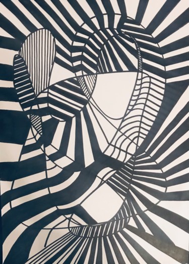 Drawing titled "Zebra" by Sego, Original Artwork, Marker
