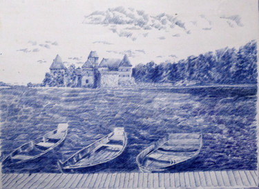 Peinture intitulée "Chateau" par Fernando Bressan Delatalba, Œuvre d'art originale, Stylo à bille