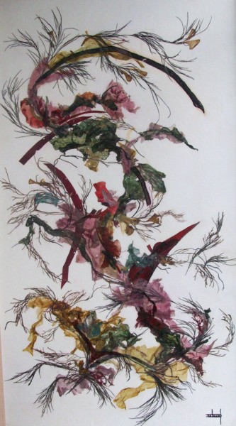 Peinture intitulée "une mer d'algues" par Delaval, Œuvre d'art originale, Autre