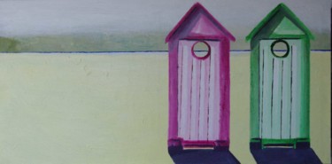 Pintura titulada "Grande plage" por Christian Delavelle, Obra de arte original, Acrílico Montado en Bastidor de camilla de m…
