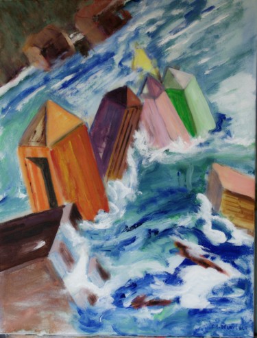 Peinture intitulée "Réchauffement clima…" par Christian Delavelle, Œuvre d'art originale, Acrylique