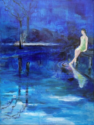 Ζωγραφική με τίτλο "Seuls au monde" από Christian Delavelle, Αυθεντικά έργα τέχνης, Ακρυλικό Τοποθετήθηκε στο Ξύλινο φορείο…