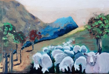Peinture intitulée "Alpages" par Christian Delavelle, Œuvre d'art originale, Acrylique