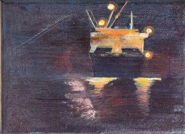 Pintura titulada "Géant des mers" por Christian Delavelle, Obra de arte original, Acrílico Montado en Bastidor de camilla de…
