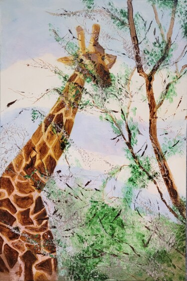 Painting titled "Satara (Kruger Park)" by Christian Delavelle, Original Artwork, Acrylic Mounted on Wood Stretcher frame