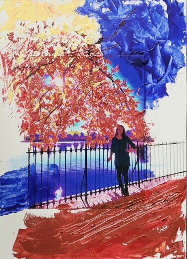 Peinture intitulée "Central Park" par Christian Delavelle, Œuvre d'art originale, Acrylique Monté sur Carton
