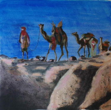 Painting titled "Oued Tanget" by Christian Delavelle, Original Artwork, Acrylic