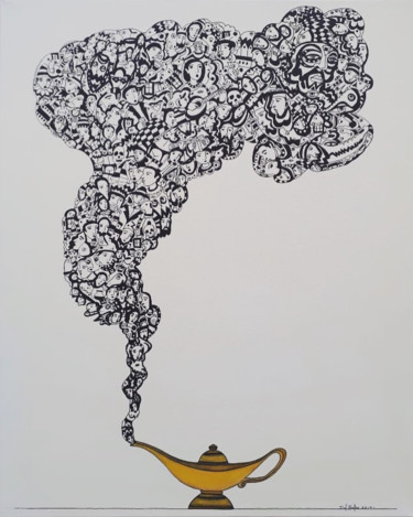 Pintura intitulada "Genie" por Juan Del Balso, Obras de arte originais, Acrílico
