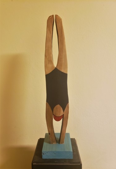 Sculpture intitulée "Dive" par Juan Del Balso, Œuvre d'art originale, Bois