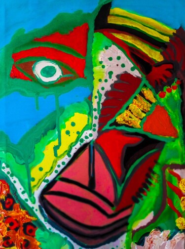 Картина под названием "Abstract VI" - Delena, Подлинное произведение искусства, Акрил Установлен на Деревянная рама для носи…