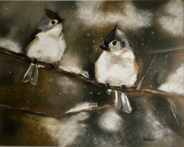 Peinture intitulée "Chants d hiver" par Delphine Orset Guerry, Œuvre d'art originale, Pastel
