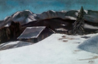 Painting titled "Montanea" by Delphine Orset Guerry, Original Artwork, Pastel