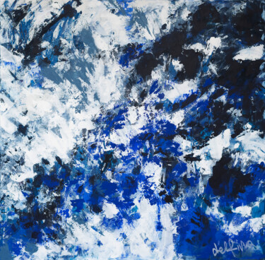 Painting titled "Blue I" by Delfina Petkow, Original Artwork, Acrylic