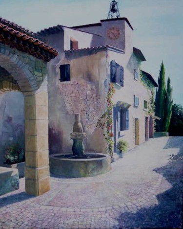 Peinture intitulée "la-fontaine-de-segu…" par Délice, Œuvre d'art originale