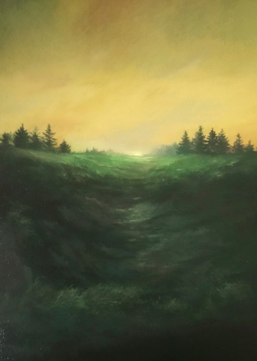 Peinture intitulée "coucher-de-soleil.j…" par Délice, Œuvre d'art originale