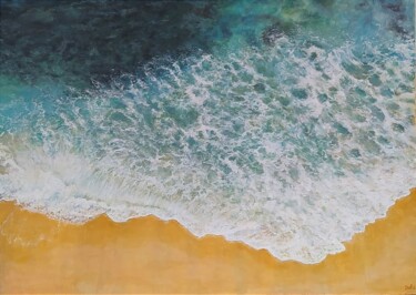 Pintura titulada "Solitary beach" por Della Camilleri, Obra de arte original, Acrílico