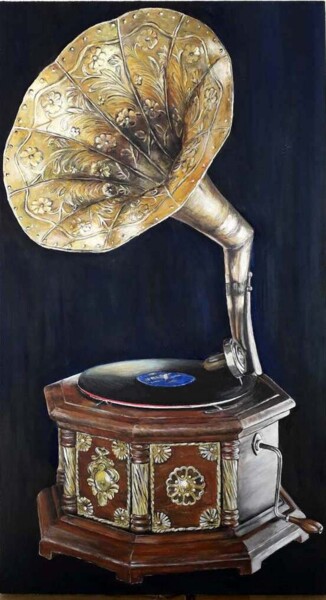 Peinture intitulée "The gramophone" par Della Camilleri, Œuvre d'art originale, Acrylique